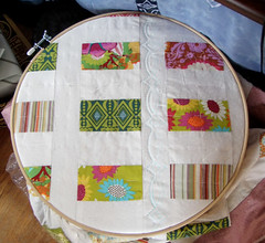 coin quilt on hoop