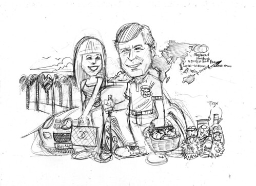 Couple caricatures for Mastercard Mr & Mrs Sekulic pencil sketch 3