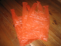 Knitting project #12 - Conventional knitting with carrier bags