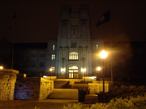 Burruss Hall at Night