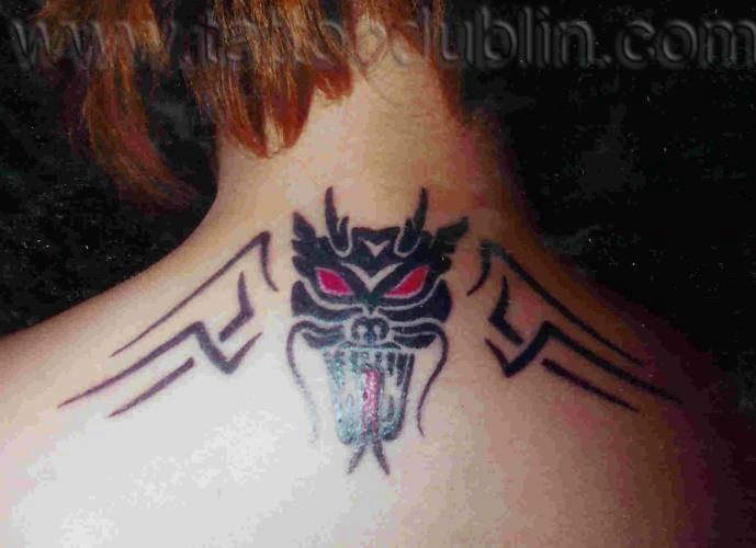 tribal dragon tattoo black japanese 