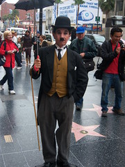 Charlie Chaplin on Hollywood Boulevard
