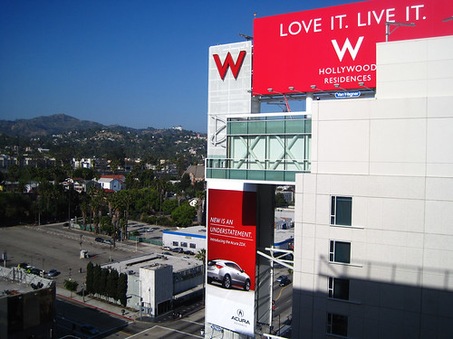 A brand new view: looking towards the Hollywood Hills from a residential unit at the W.