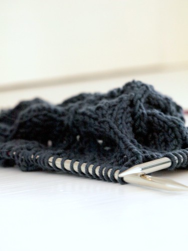 black knitting