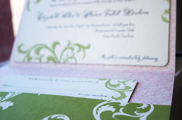 Letterpress wedding invitation - custom pocketfold - Smock