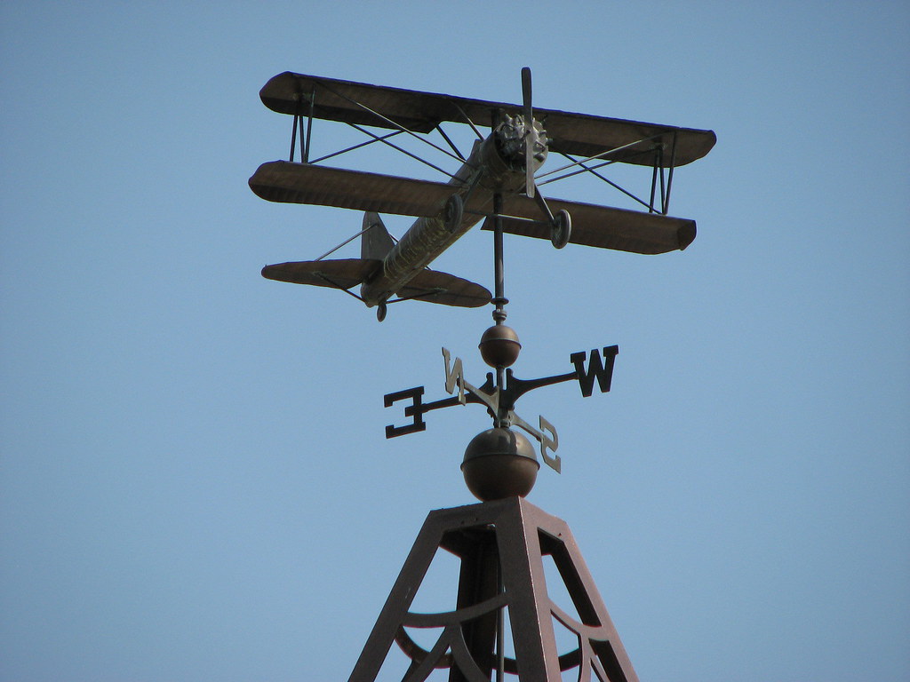 The weather vane at the old Akron airport
