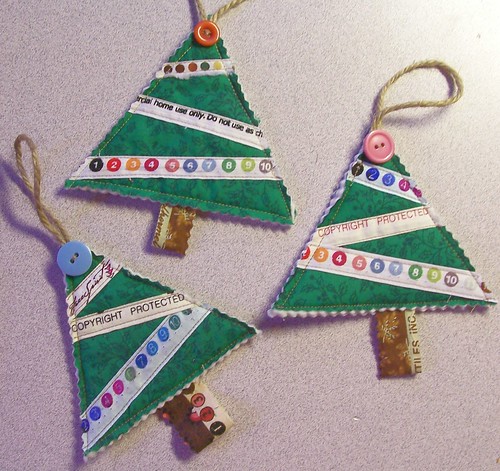 Selvage Christmas Tree Ornaments
