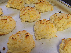 Cheddar and Garlic Drop Biscuit - Cooling