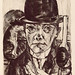Beckmann, Max (1884-1950) - 1921 Self Portrait with Bowler Hat (dry point)