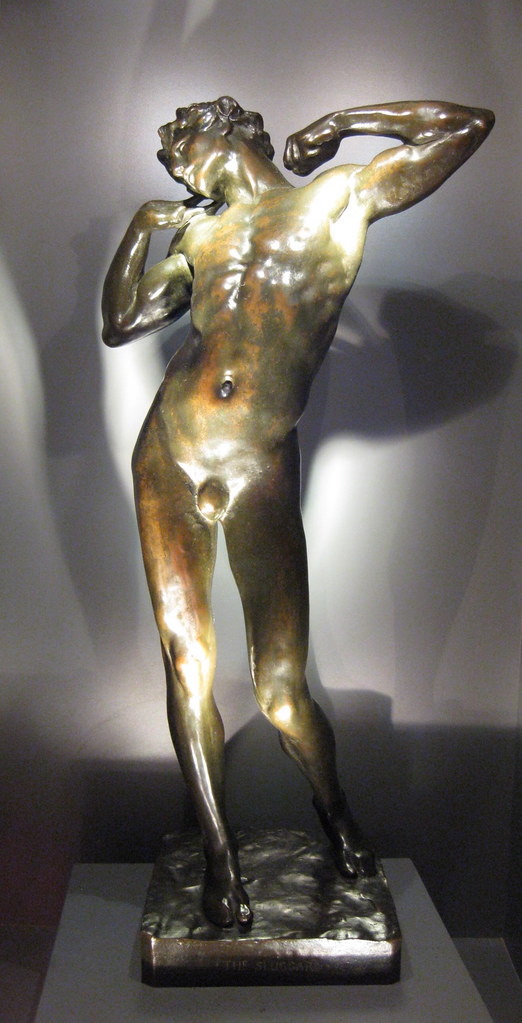 Frederick Lord Leighton (English, 1830-1896) The Sluggard (c. 1885) Bronze. 52.5 cm. Robert Brown Galleries, London.
