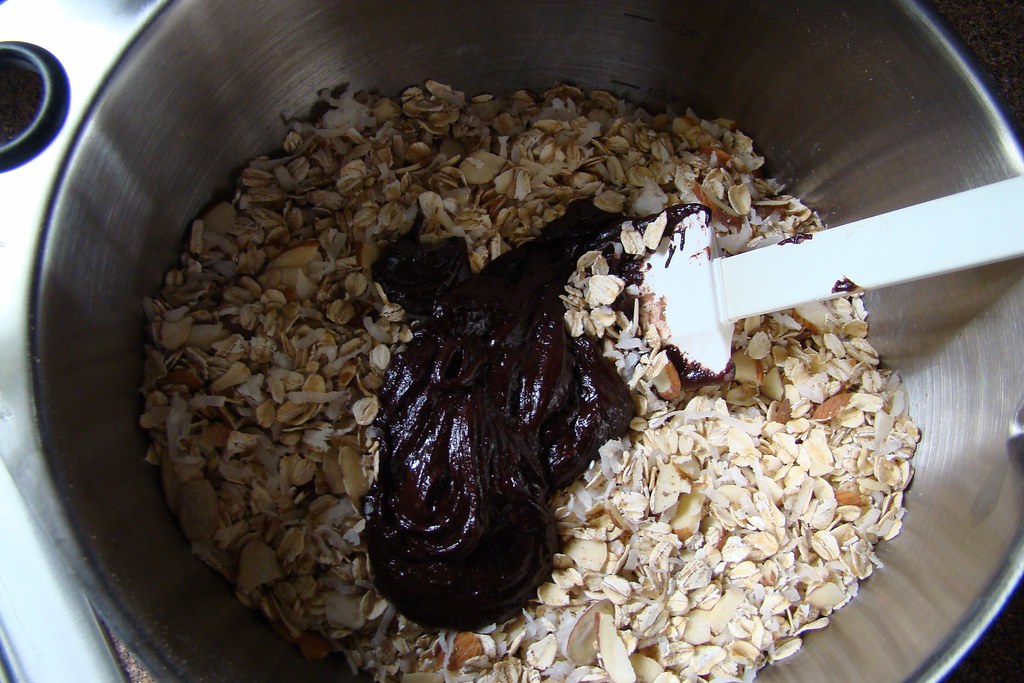 mixing granola