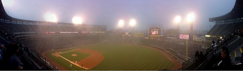 Serious fog at the White Sox - Indians game -