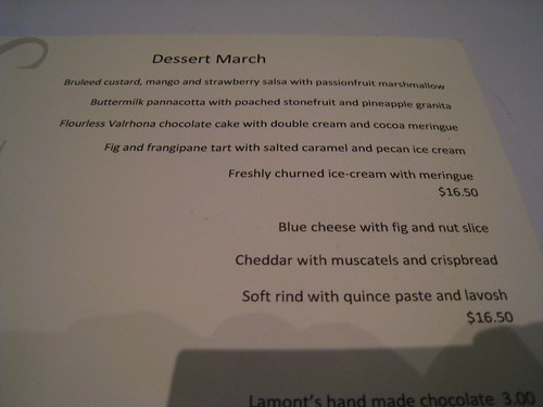Lamont's East Perth's Dessert Menu (March 09)