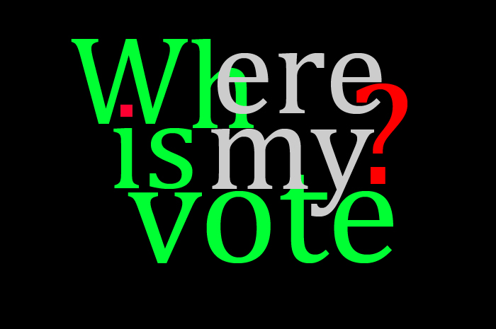 Where is my Vote? Click for previous