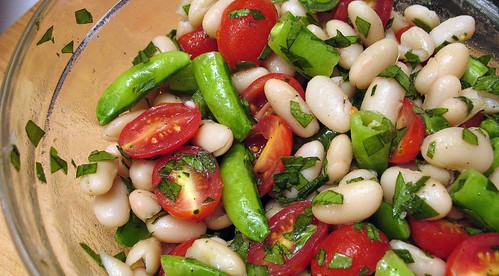 white bean and snap pea salad