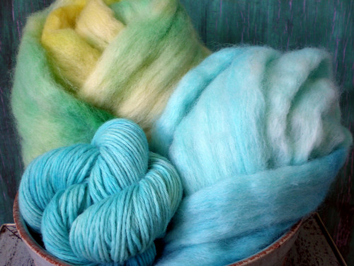 Kool-Aid Dyed Wool Fiber & Merino Yarn