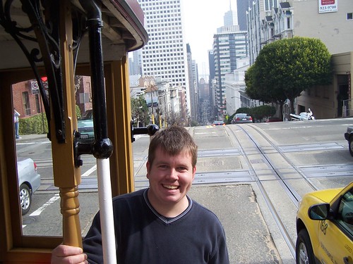 Mike on the cable car