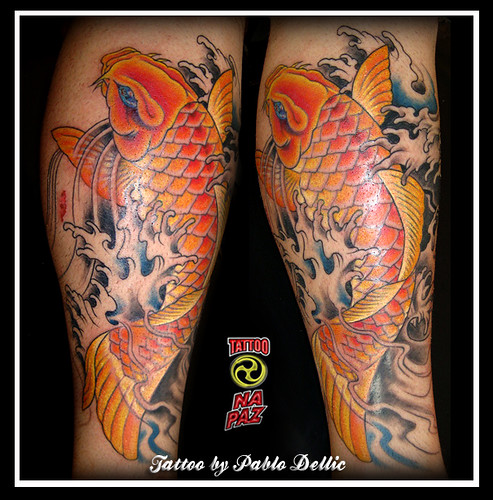 Tatuagem de carpa ,koi tattoo by Pablo Dellic by Pablo Dellic 