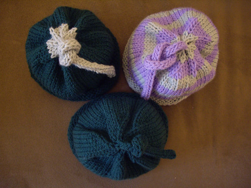 Three umbilical cord hats