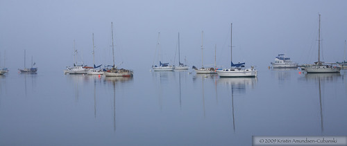 Boats in fog