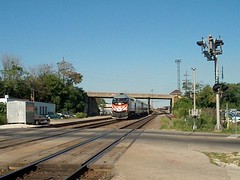 Westbound Metra express commuter train. Berwyn Illinois. August 2006.