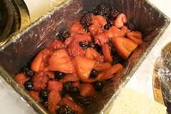 Berry Pudding Being Assembled