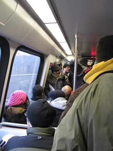 Crowded Metro train