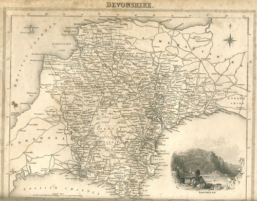 Old map of Devon 1830