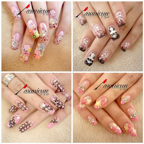  nail designs, that involved beading, gems, glitter, stencils and more.