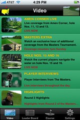 Watching the Masters live on the iPhone #yam #fb