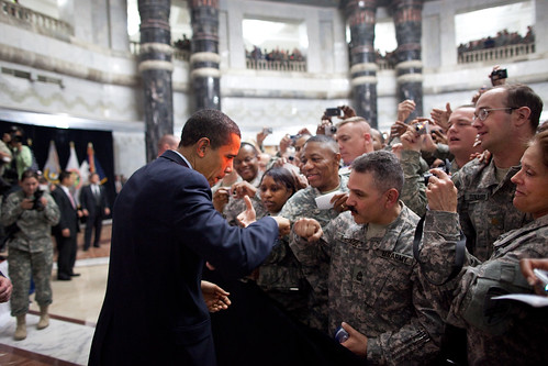 Obama and Soldiers