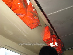Life jackets in plastic bags