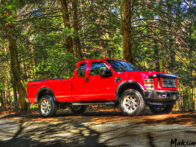 red ford wheel four fire drive offroad 4x4 duty super tires chrome grille 2008 2009 browning maksim f250 superduty trcuk