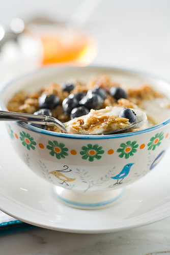 Yogurt, with Granola, Blueberries and Honey 1