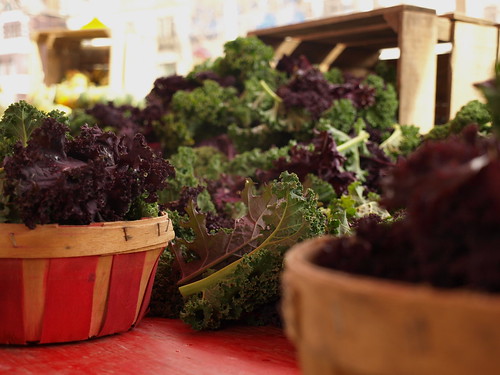 green and purple kale
