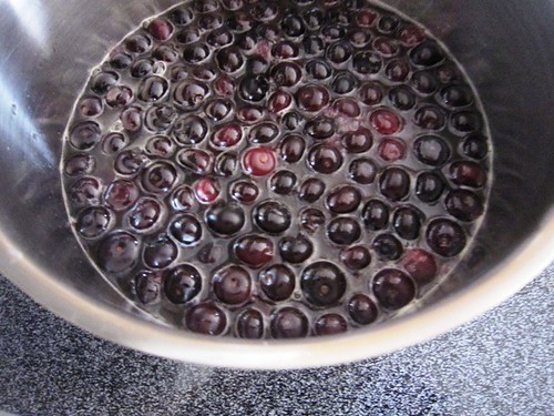 Simmering blueberries