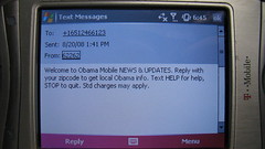 Barack Obama Text Message - 08.20.08 1.41 - Welcome To Obama News & Updates by DavidErickson