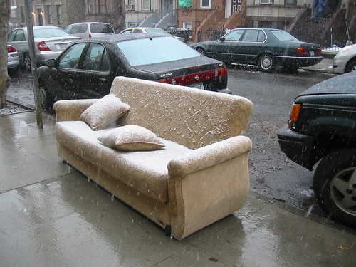 snowy couch
