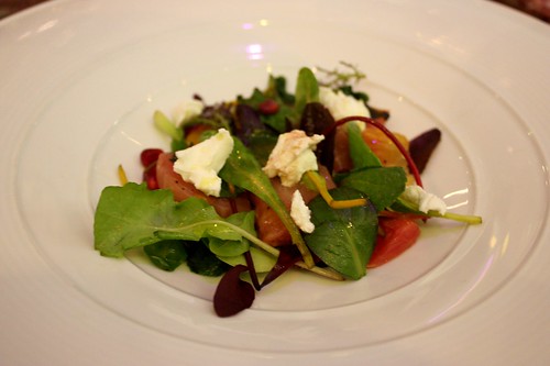 Fantastic salad of roasted beetroots, blood oranges and fresh goats cheese with a mint-pomegranate dressing