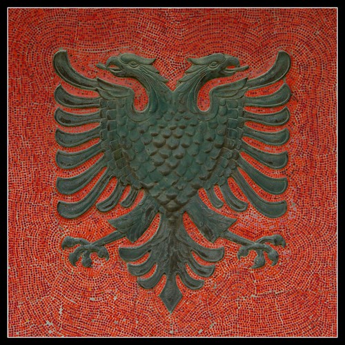  The double-headed eagle of Skenderbeg, symbol of Albania 