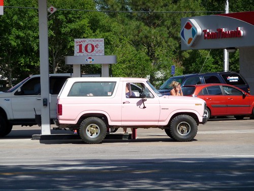 Pink Bronco at the Tom Thumb