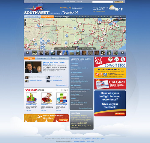 The new Southwest wifi homepage by Yodel Anecdotal.