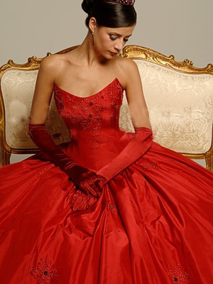 Shocking Red Wedding Dress Style