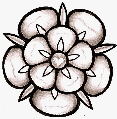 black and white rose tattoo design