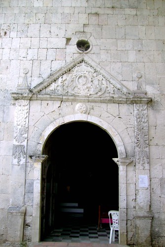 A beautiful door in the left portion of the church