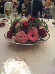 flower on a wedding table