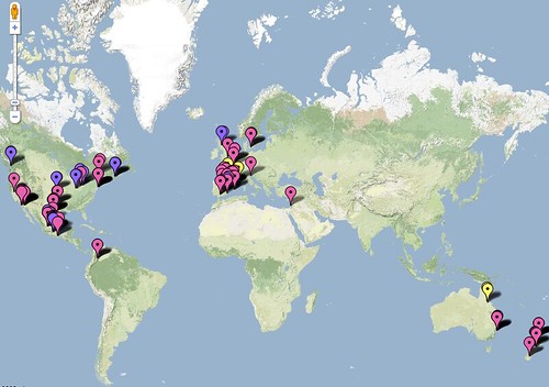Mapa de los casos de Influenza Porcina en Google Maps