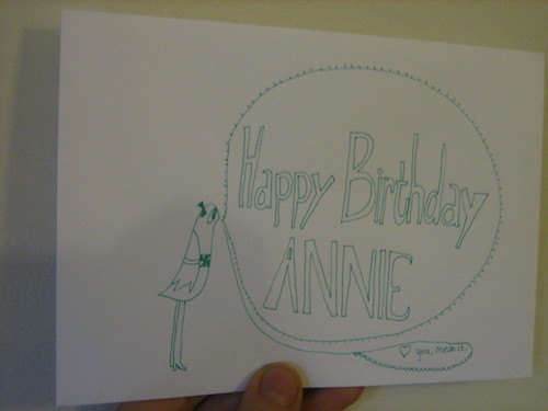 birthday card for Annie.