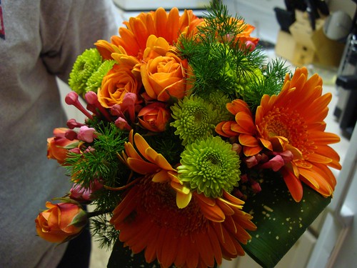 Daisy Bridesmaid Bouquet This includes large pink and orange gerbera daisies