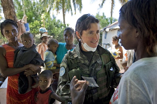 MINUSTAH Peacekeeper Dispenses Medication to Residents